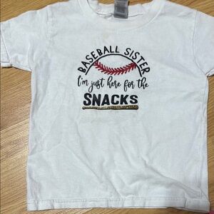 Baseball Sister Kids T-Shirt - White